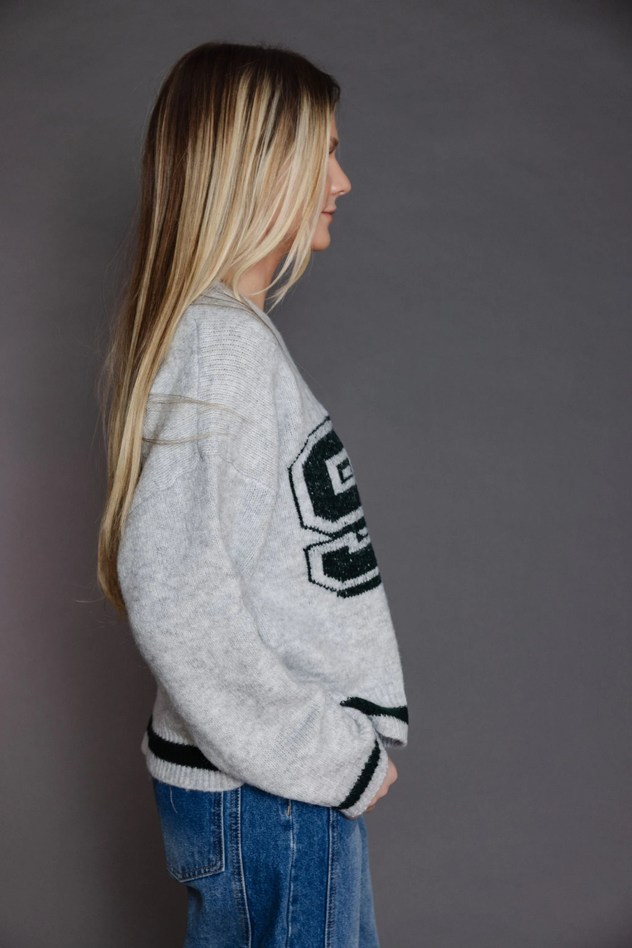 90's Chic Sweater in Melange Grey