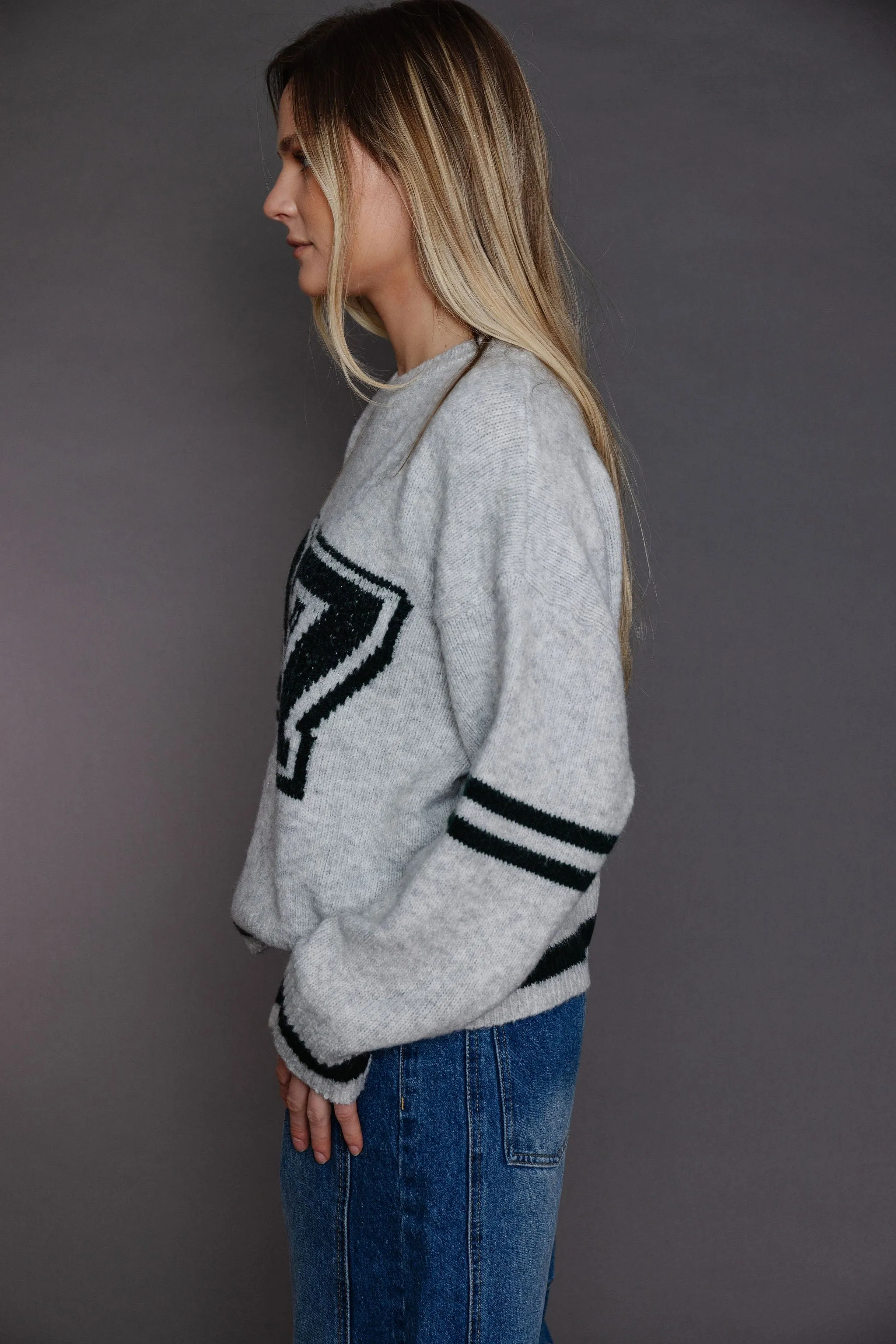 90's Chic Sweater in Melange Grey