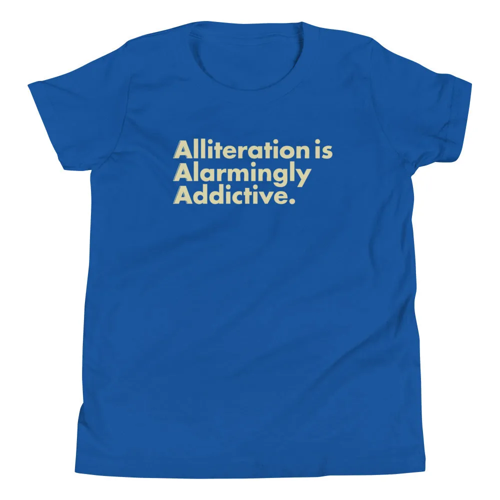 Alliteration Is Alarmingly Addictive Kid's Youth Tee