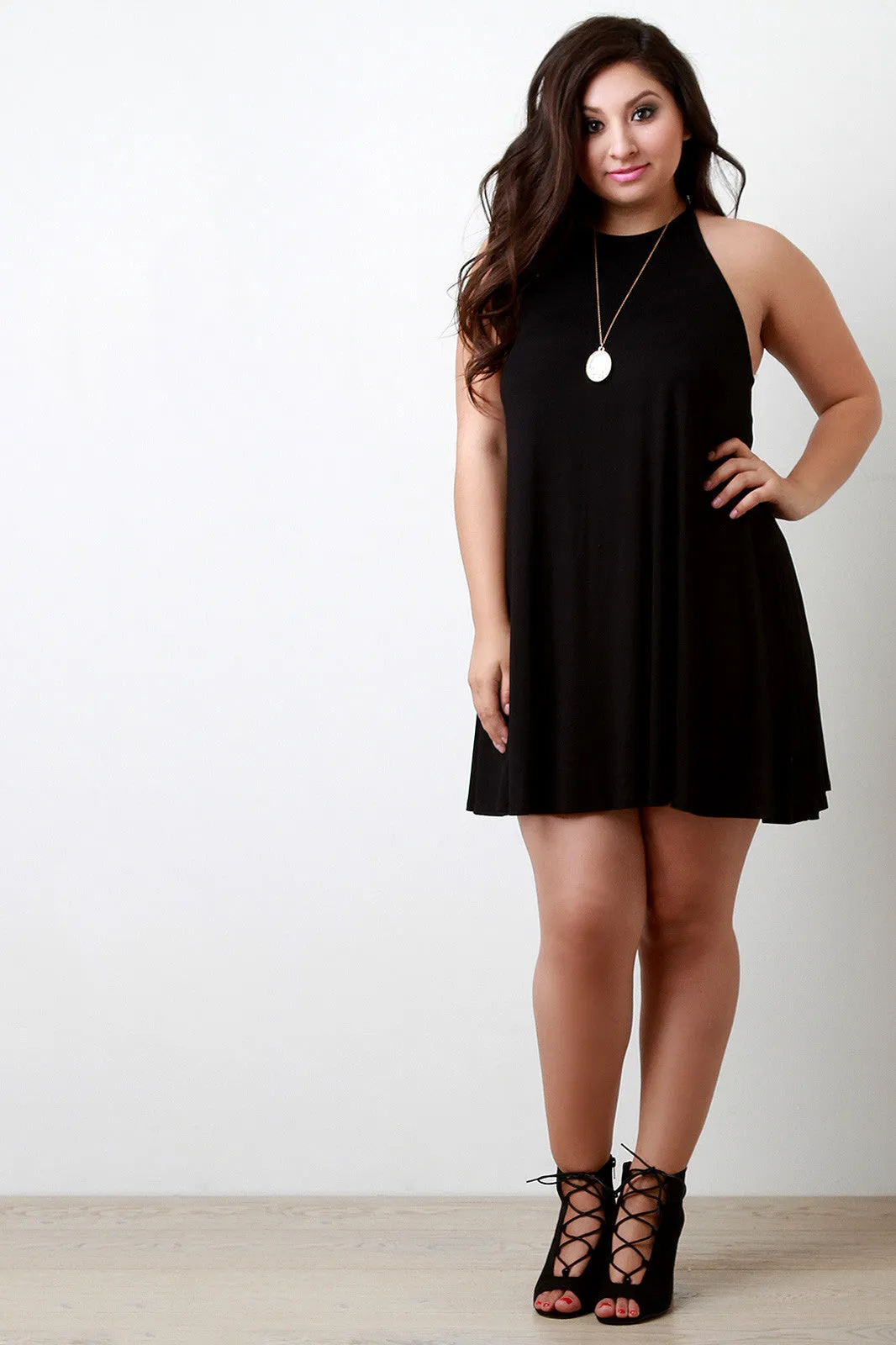 Basic Jersey Knit Sleeveless Shift Dress