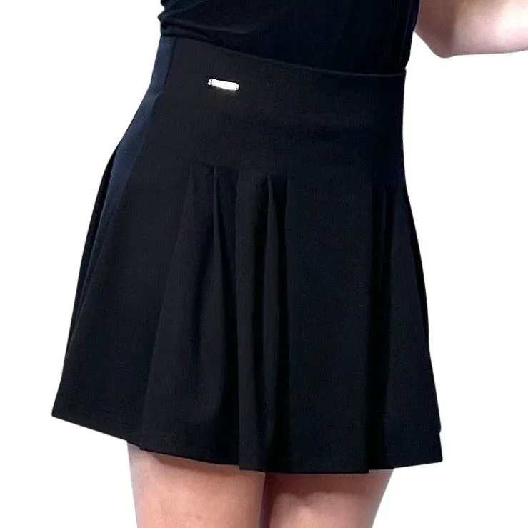 Black Mini Skirts - Pleated - Premium Jersey