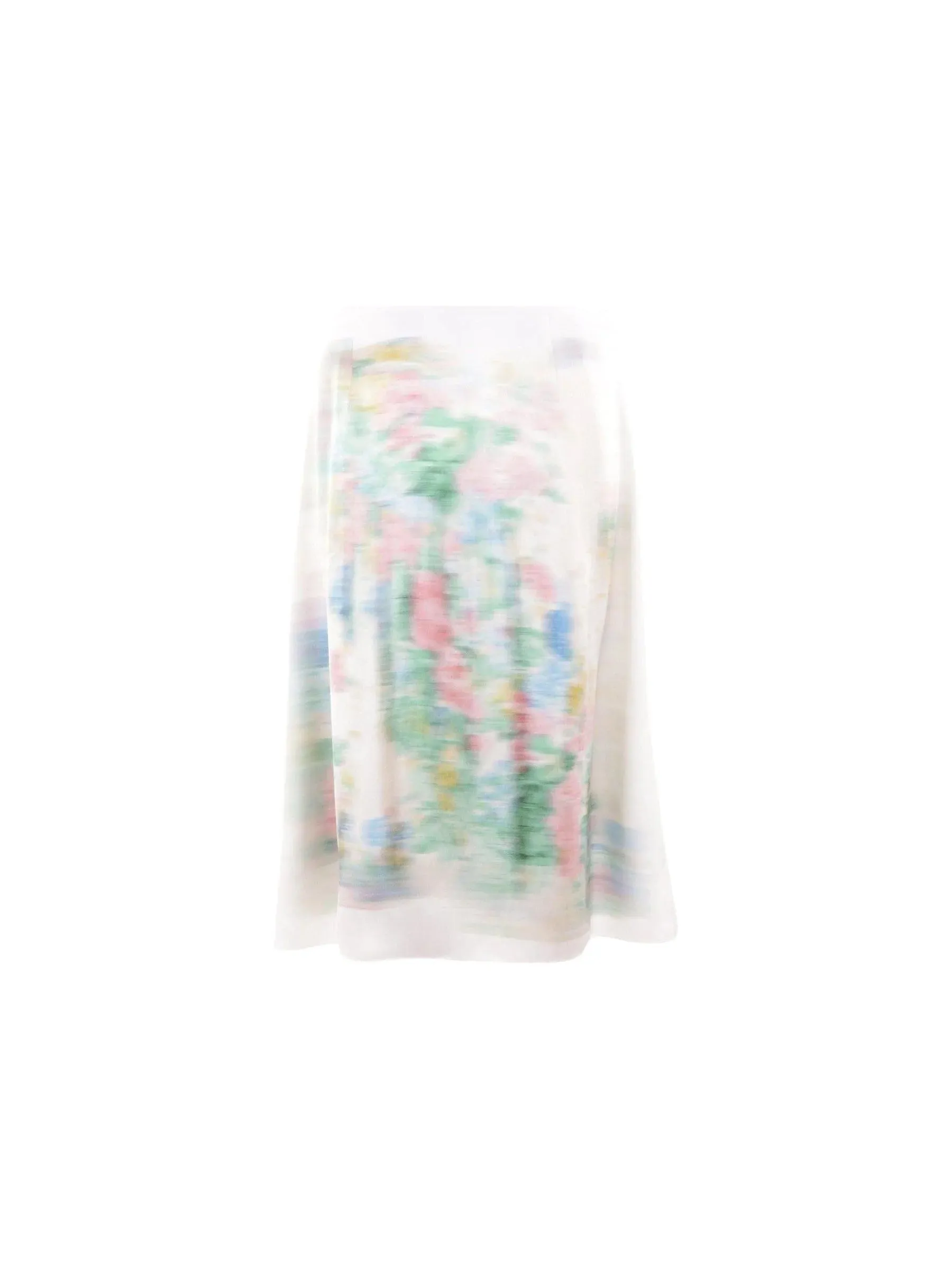 Blurred Print Satin Skirt