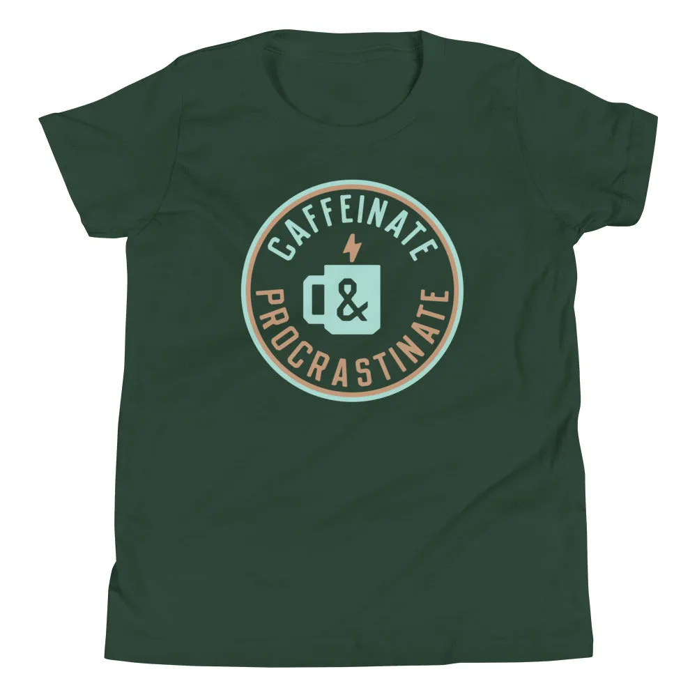 Caffeinate And Procrastinate Kid's Youth Tee