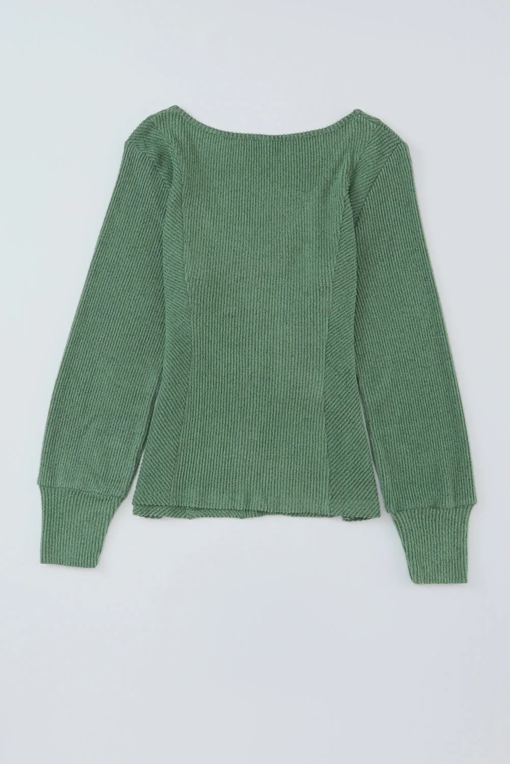 Casual Green Long Sleeve Top