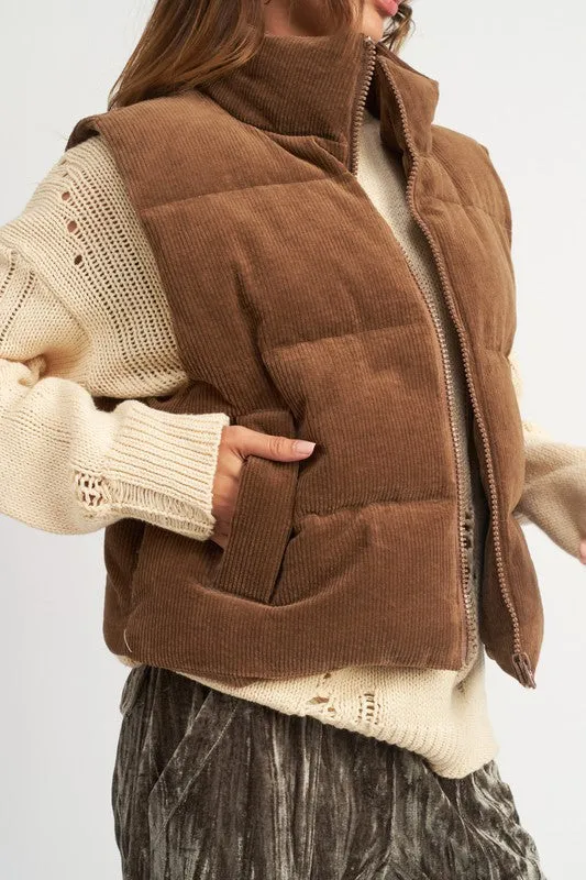 CORDUROY PUFFER VEST