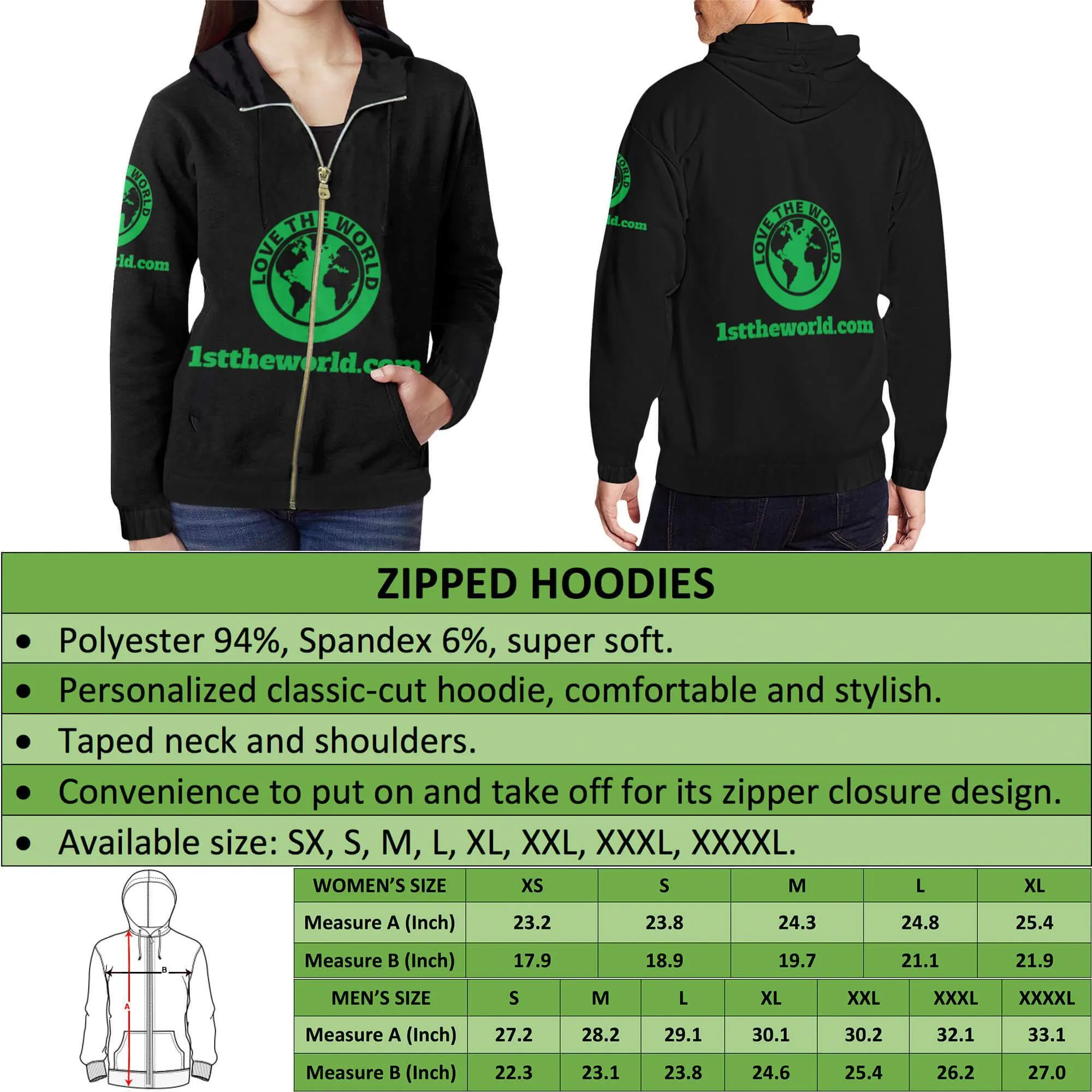 Croatia Special Zipper Hoodie A7