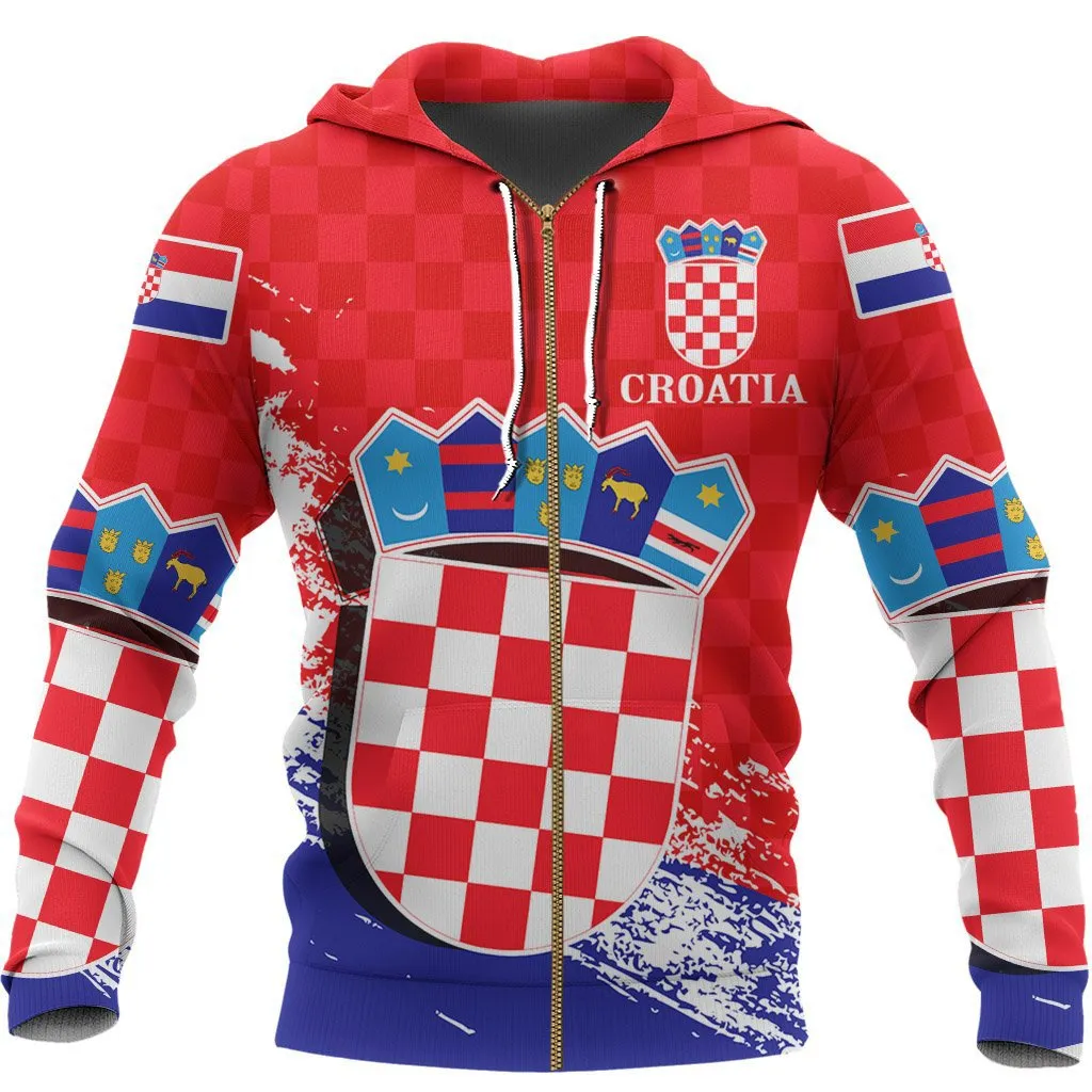 Croatia Special Zipper Hoodie A7