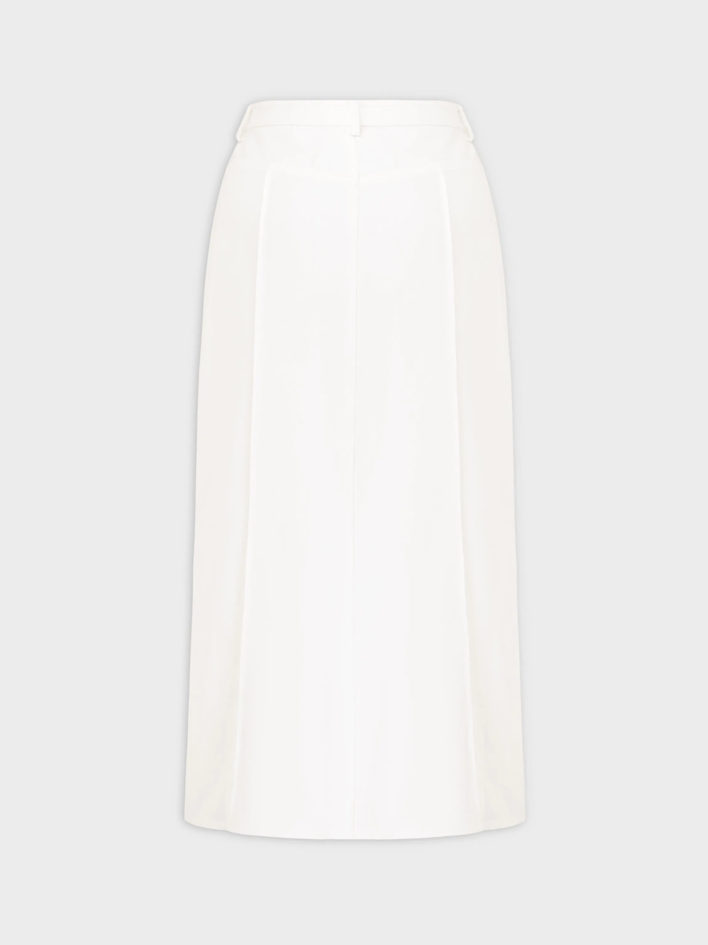 Denim Seamed Skirt-White