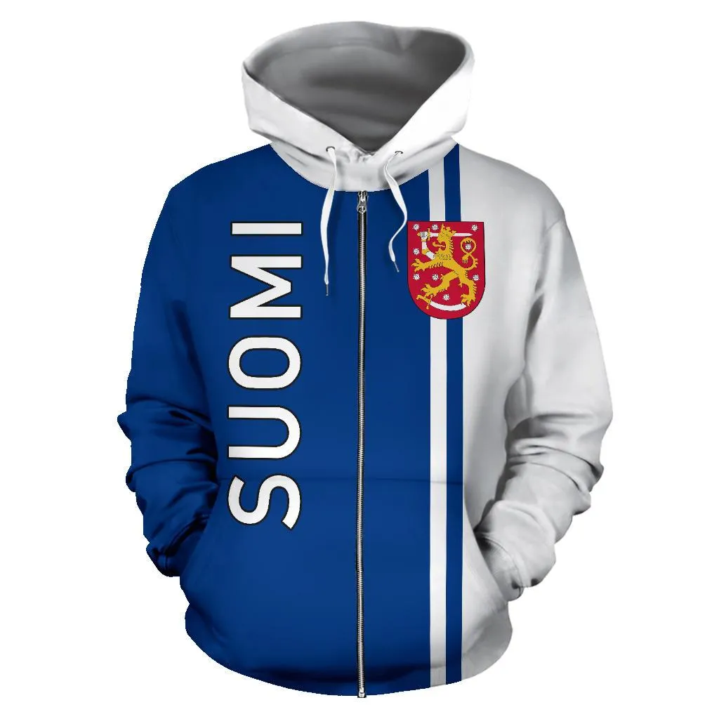 Finland All Over Zip-Up Hoodie - Straight Version - Bn04