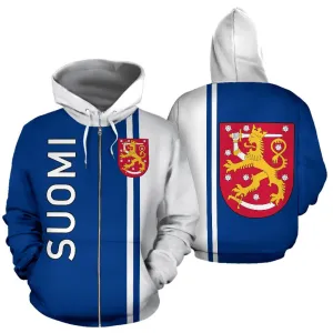 Finland All Over Zip-Up Hoodie - Straight Version - Bn04