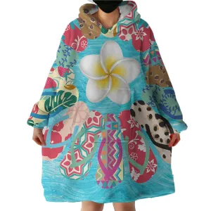 Flip Flop Flower Wearable Blanket Hoodie