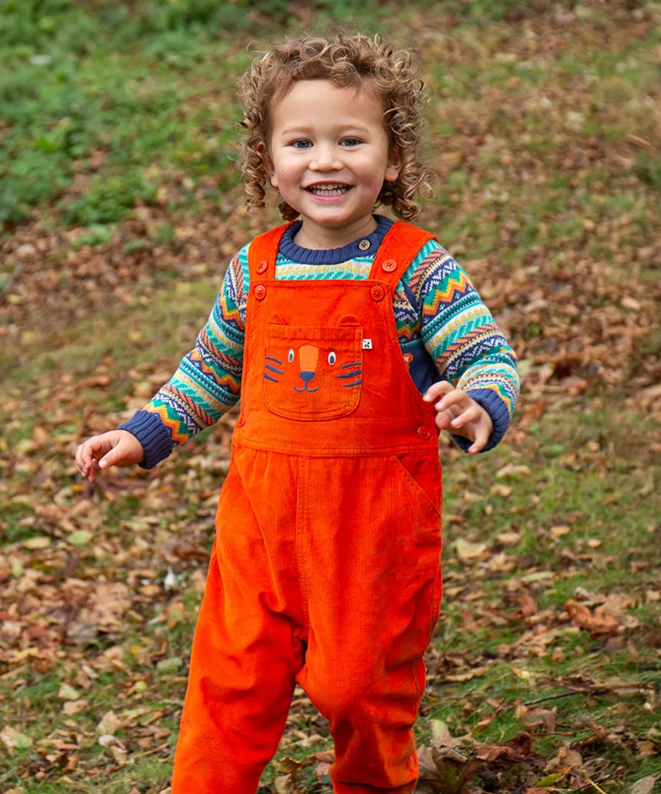 Frugi Fowey Fairisle Knitted Jumper - Tiger