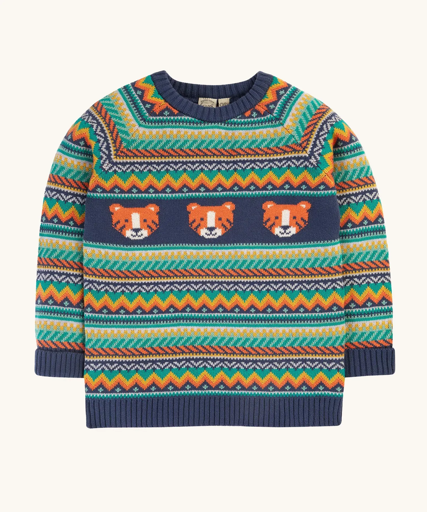 Frugi Fowey Fairisle Knitted Jumper - Tiger