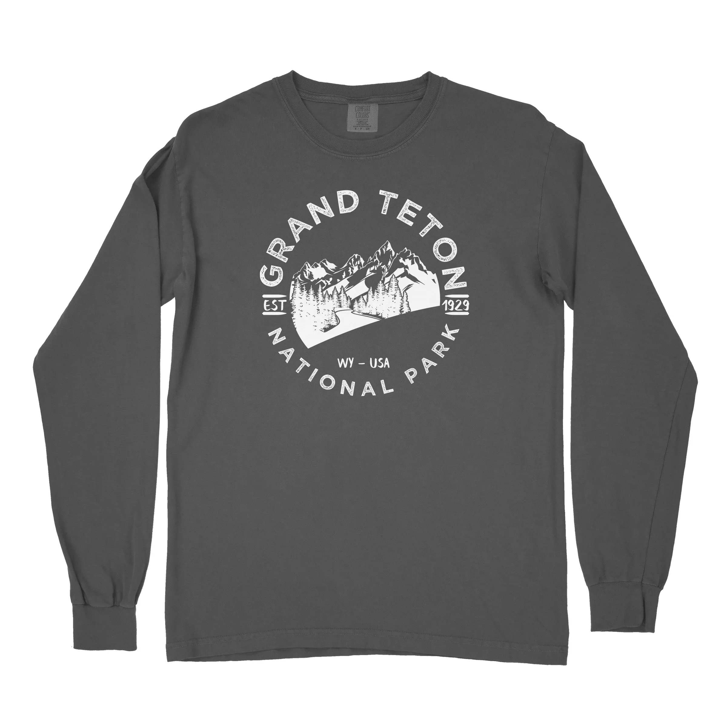 Grand Teton Valley National Park Comfort Colors Long Sleeve T Shirt