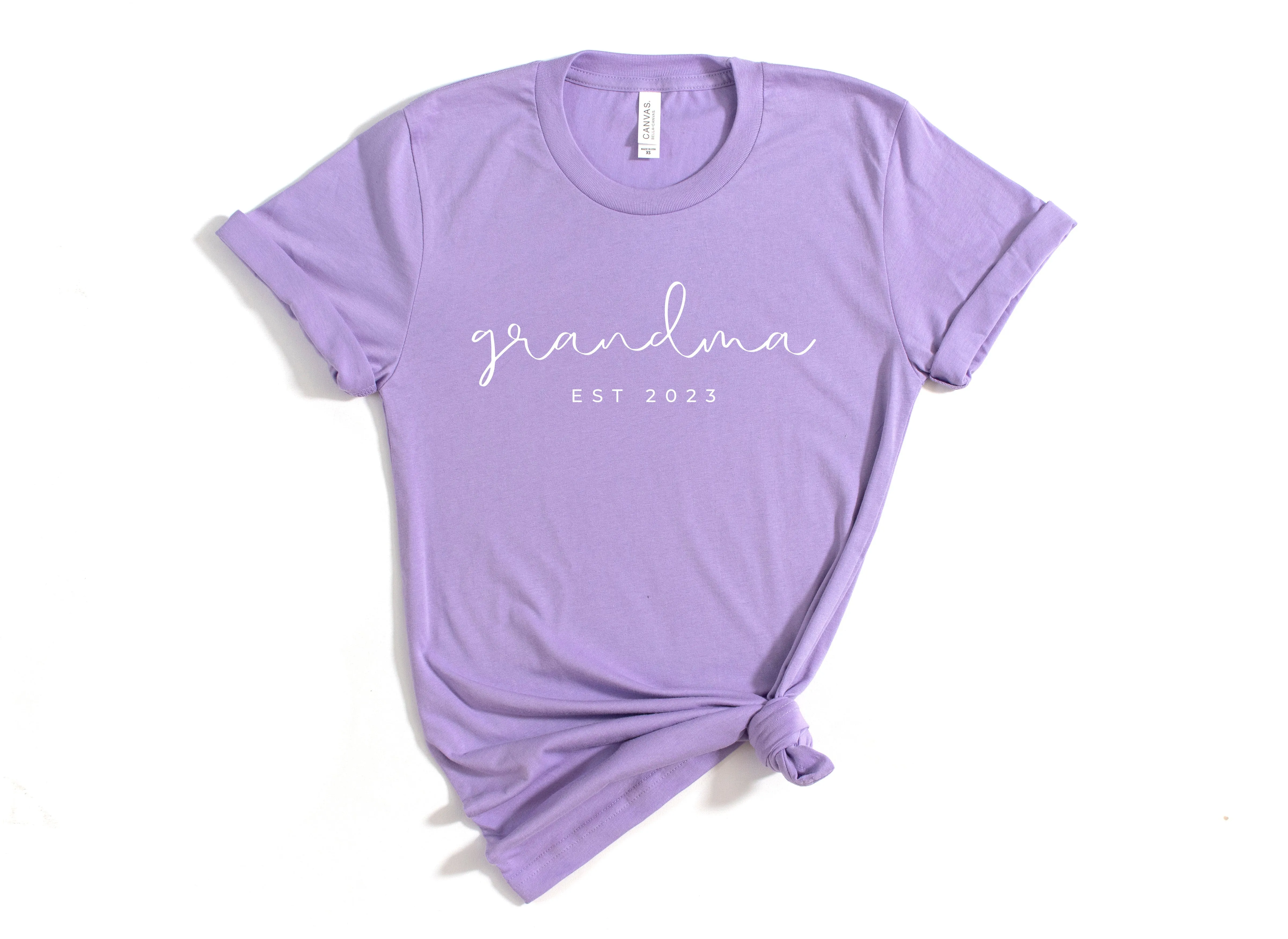 Grandma Est year Personalization Classic Soft Short Sleeve Shirt (Cursive)