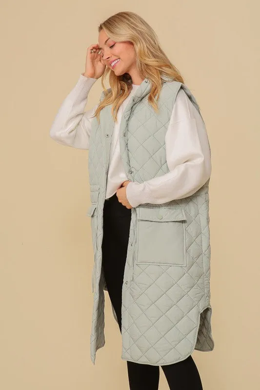 Haileys Hooded Oversized Vest Jacket