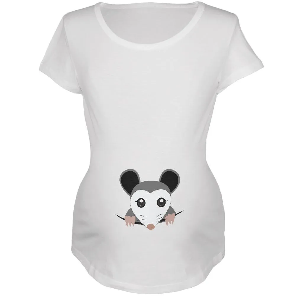 Halloween Peeking Possum Maternity Soft T Shirt