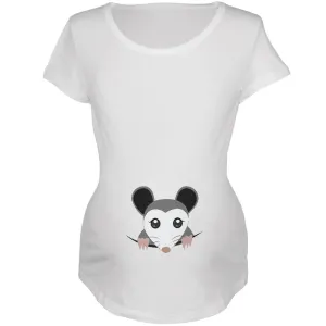 Halloween Peeking Possum Maternity Soft T Shirt