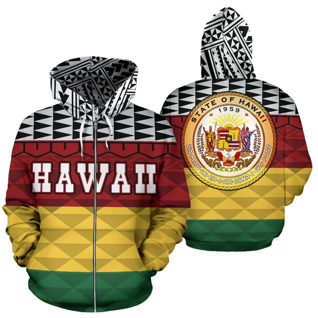 Hawaii All Over Zip-Up Hoodie - Bn04