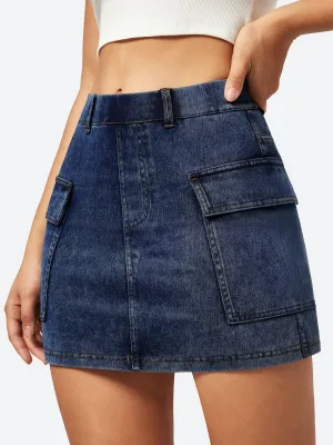 IUGA FlexDenim™ High Stretch Denim Jean Skirt With Pockets