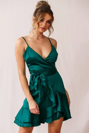 Khandi Flowy Date Night Dress Green Jade