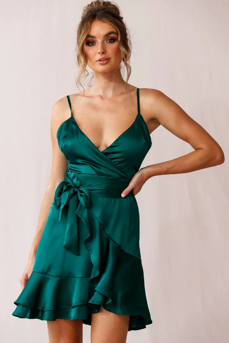 Khandi Flowy Date Night Dress Green Jade