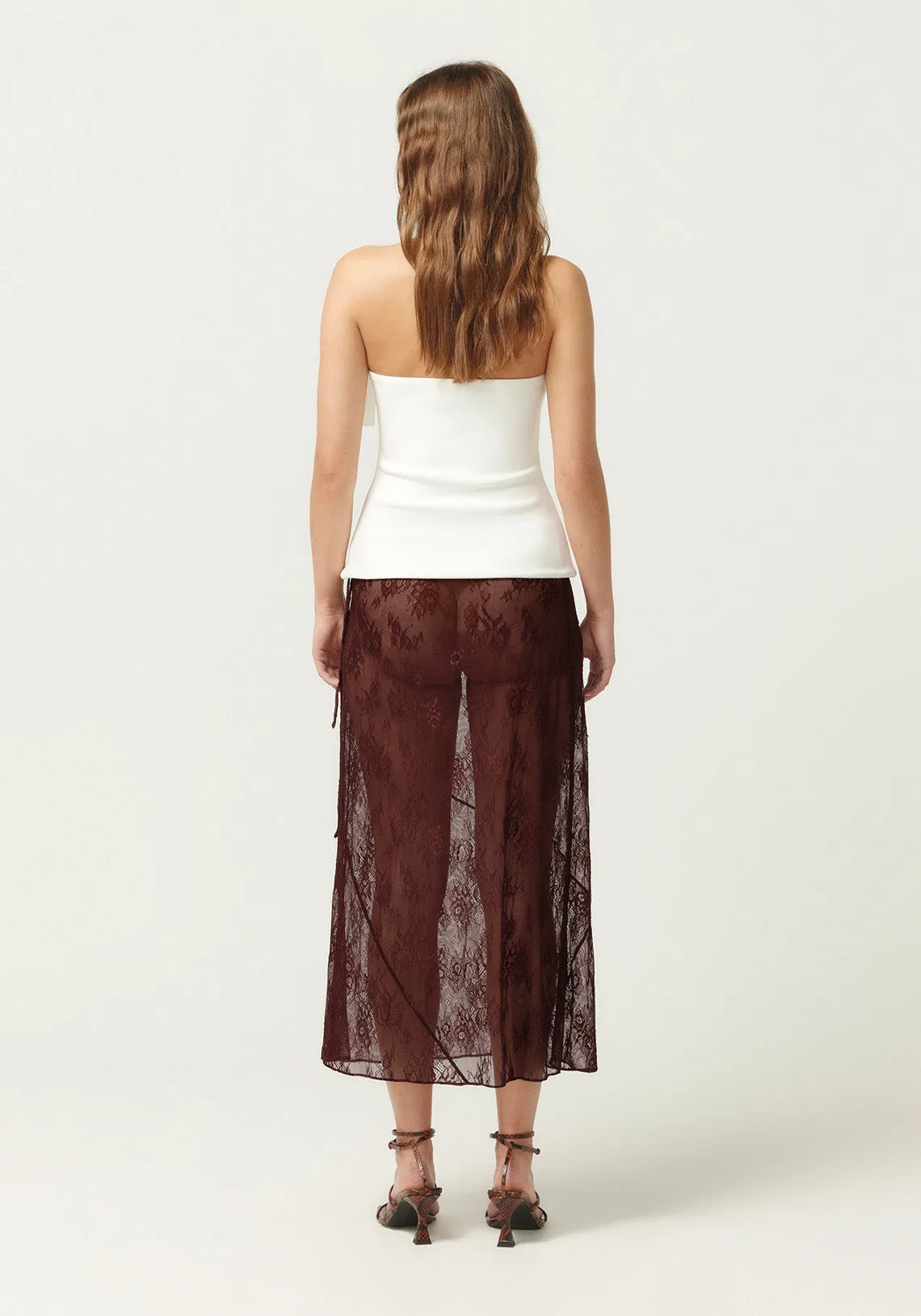 LACE SKIRT CHOCOLATE