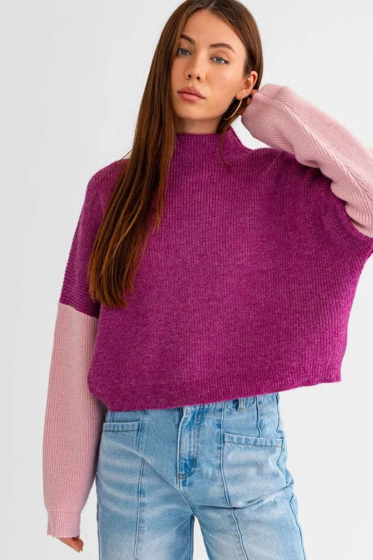 LE LIS Color Block Oversized Sweater