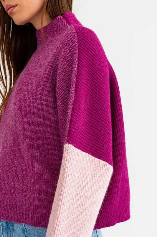 LE LIS Color Block Oversized Sweater