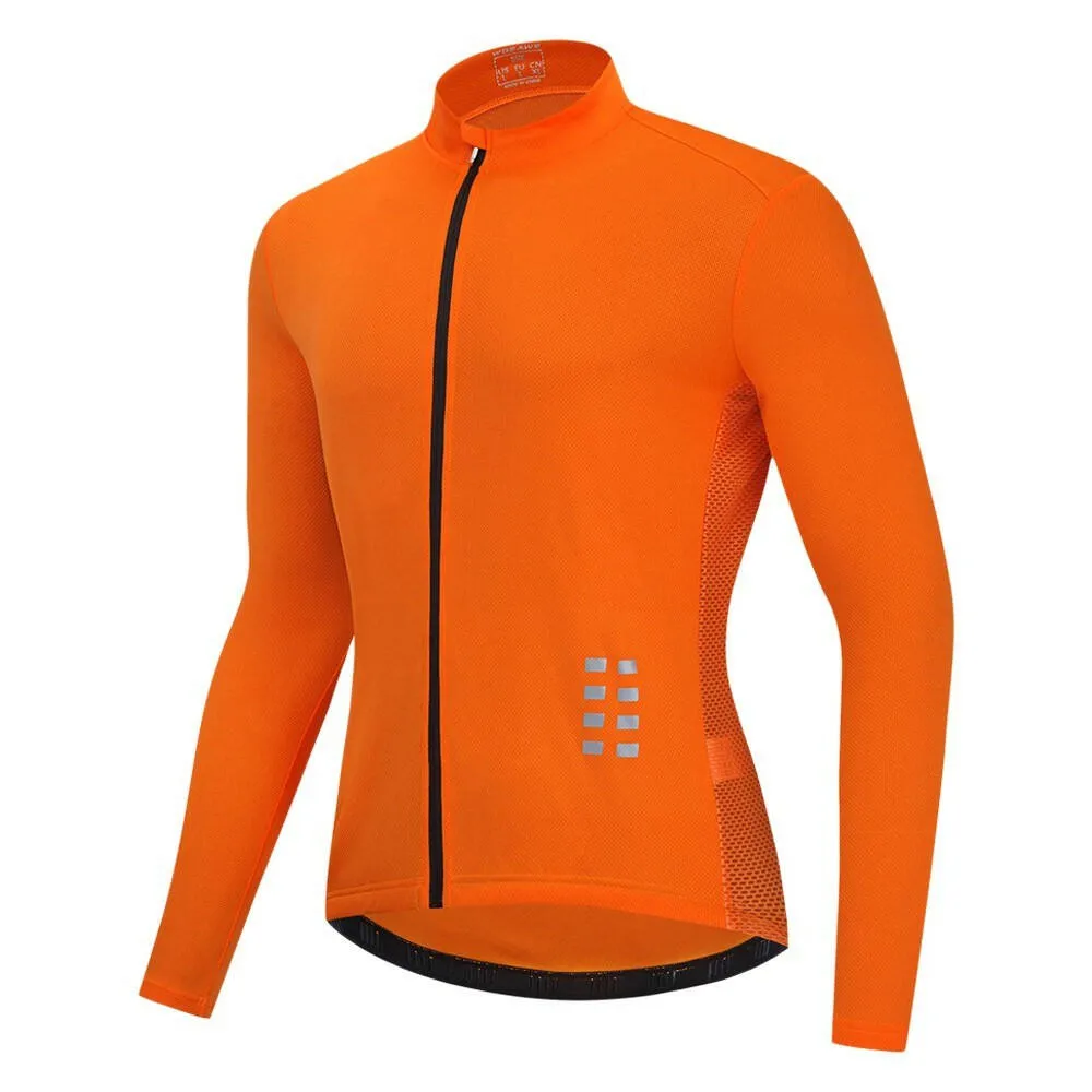 Men Long Sleeve Cycling Jersey Breathable MTB Bicycle Shirt Bike Riding Running Sports Jacket Clothing