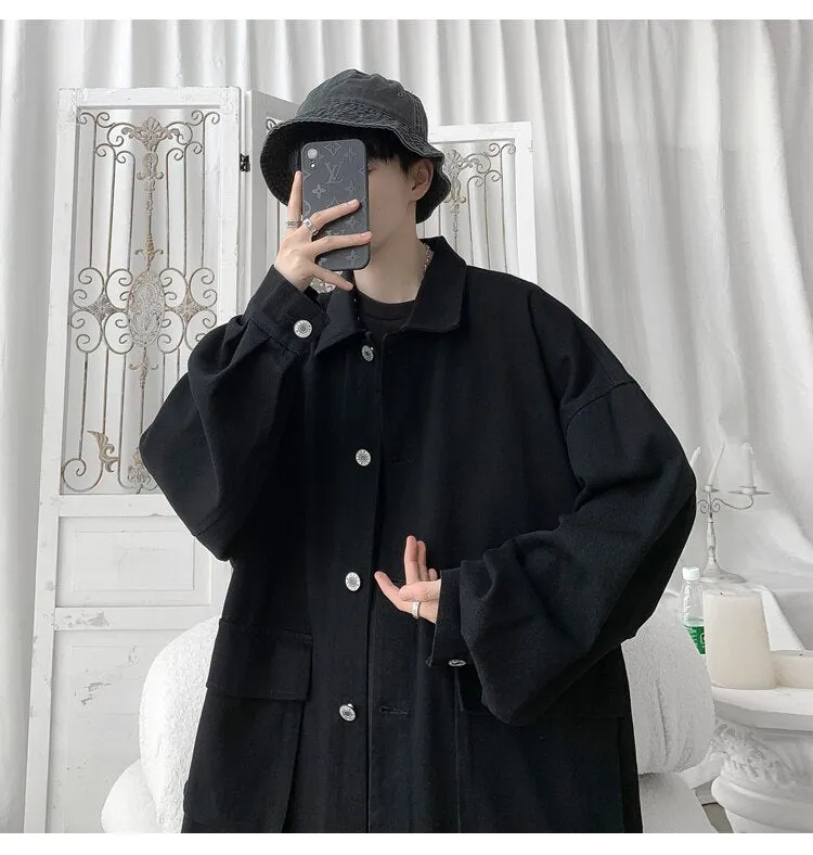 Men Streetwear Jackets And Coats Hip Hop Harajuku Men's Windbreaker Overcoat Male Clothing Breathable Jackets Plus Size 5XL