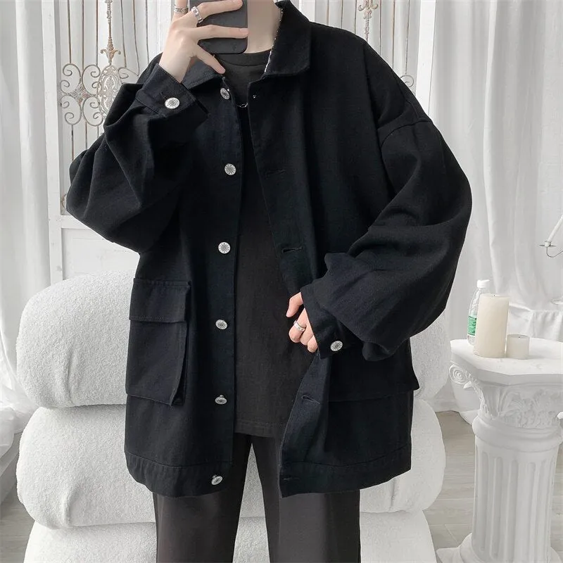 Men Streetwear Jackets And Coats Hip Hop Harajuku Men's Windbreaker Overcoat Male Clothing Breathable Jackets Plus Size 5XL