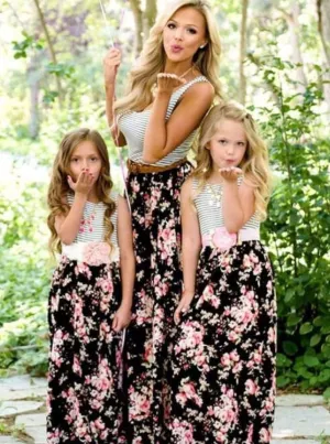 Mommy and Me Floral Besties Sleeveless Maxi Dress