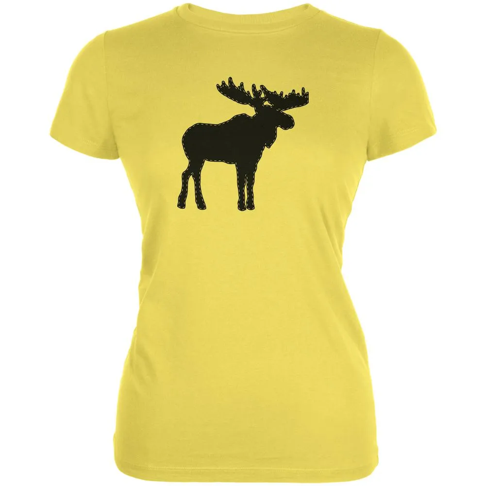 Moose Faux Stitched Juniors Soft T Shirt