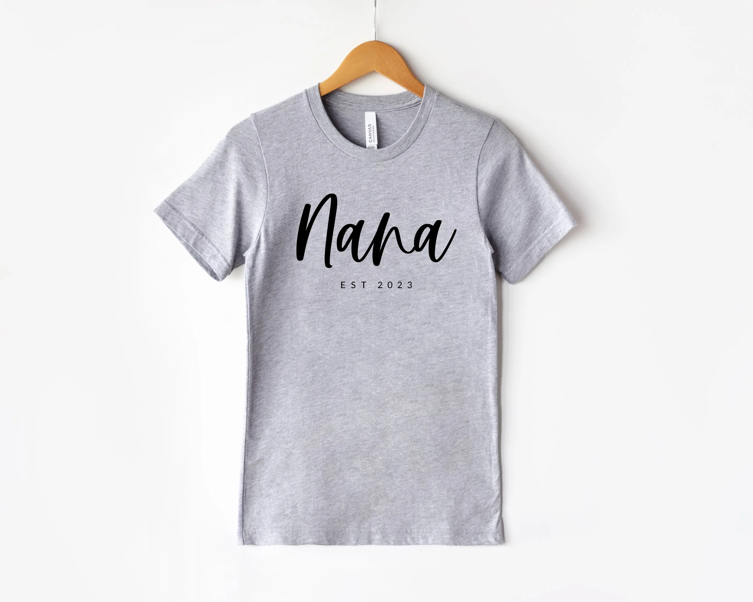 Nana Grandma Est Year Personalization Classic Soft Short Sleeve Shirt (Cursive)