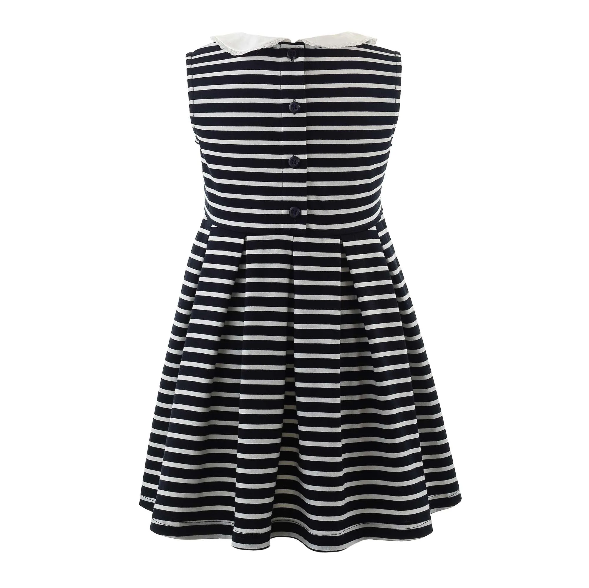 Navy Breton Striped Jersey Dress