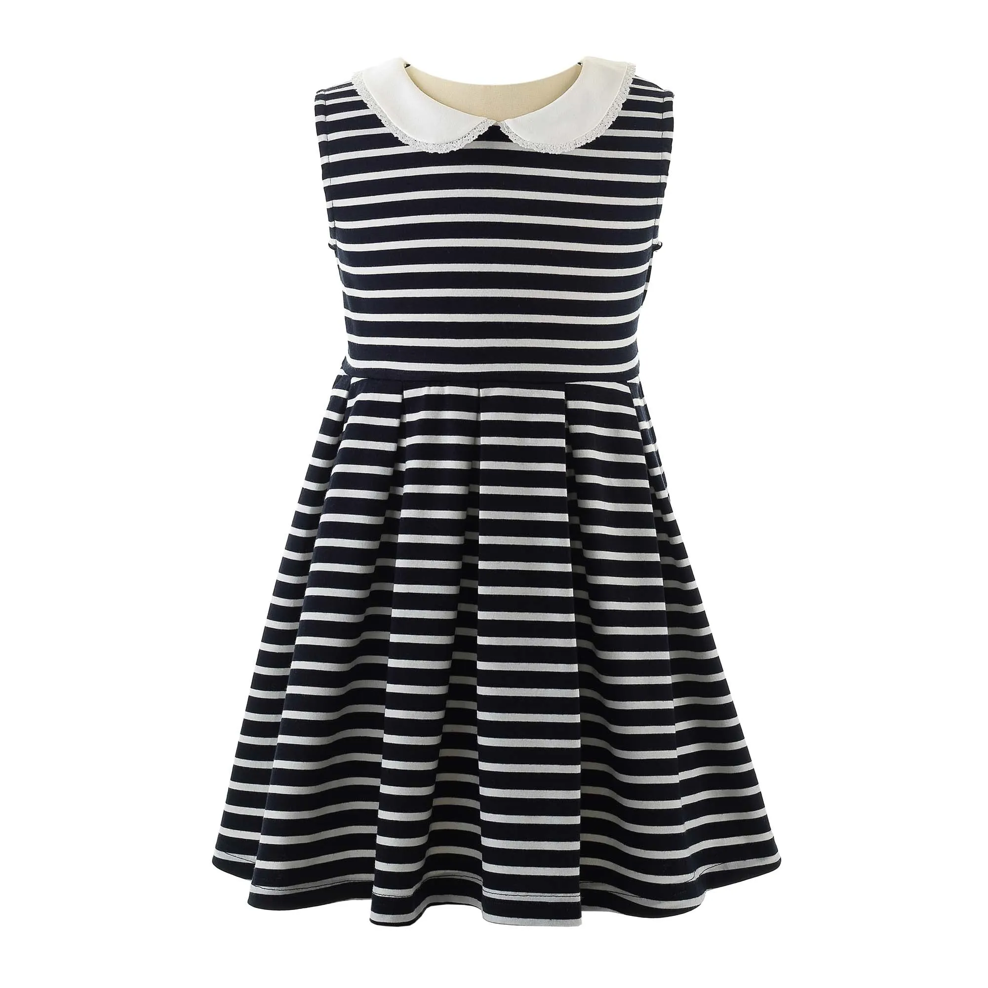 Navy Breton Striped Jersey Dress