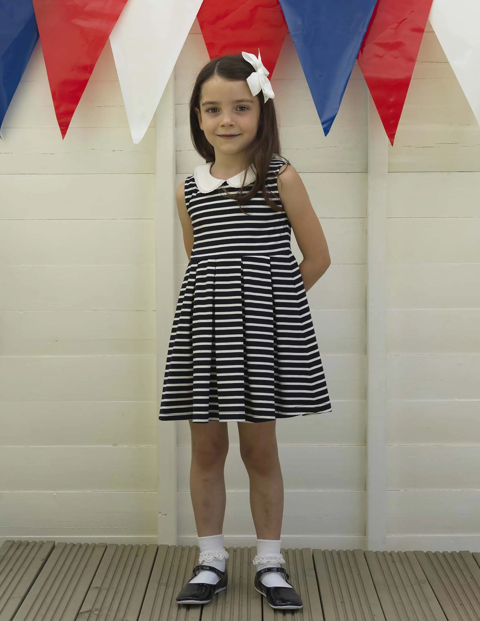 Navy Breton Striped Jersey Dress