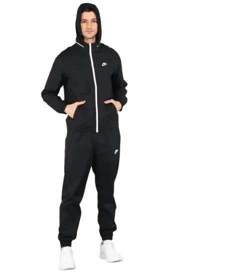 Nike Men's Cape Coat (DM6849-010_Black/White_L)