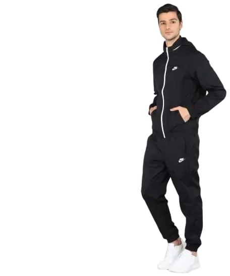 Nike Men's Cape Coat (DM6849-010_Black/White_L)