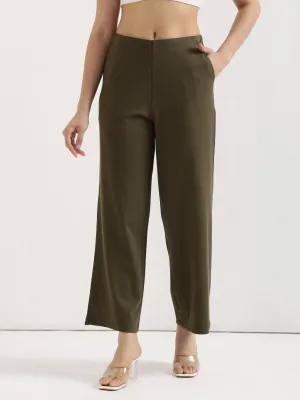 Olive Green Wide Leg Pants