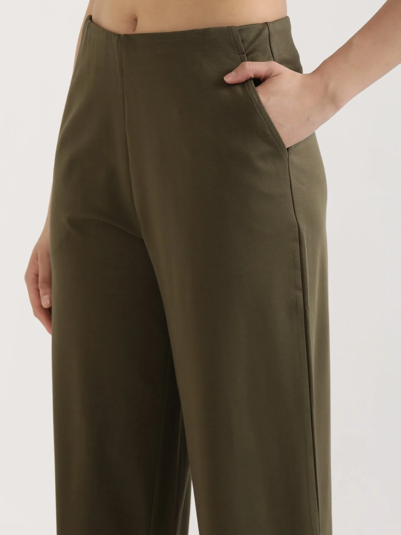 Olive Green Wide Leg Pants