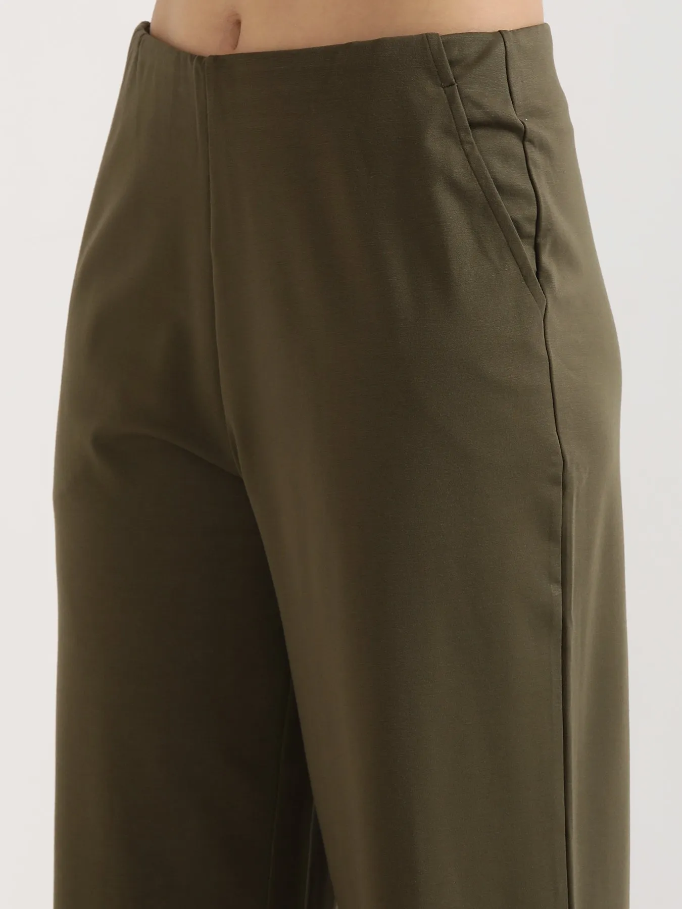 Olive Green Wide Leg Pants