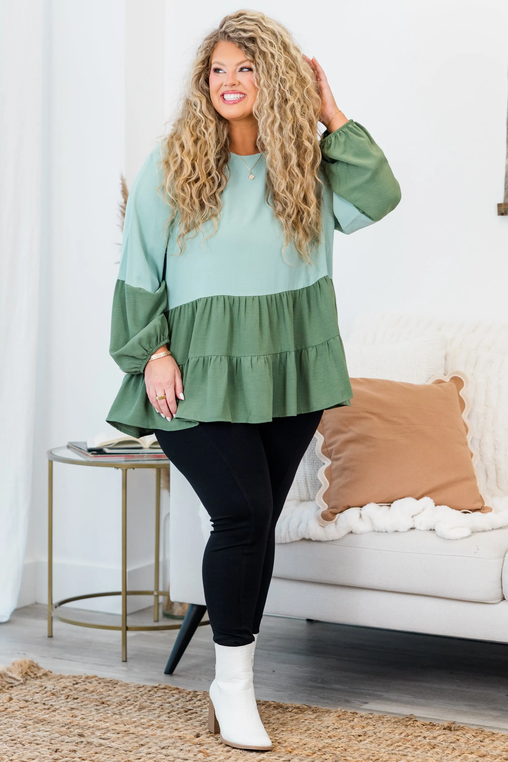 One Call Away Top, Sage