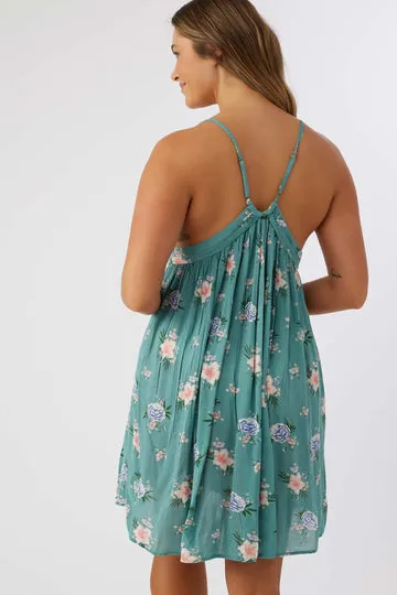 O'Neill Felix Floral Tank Dress-Teal