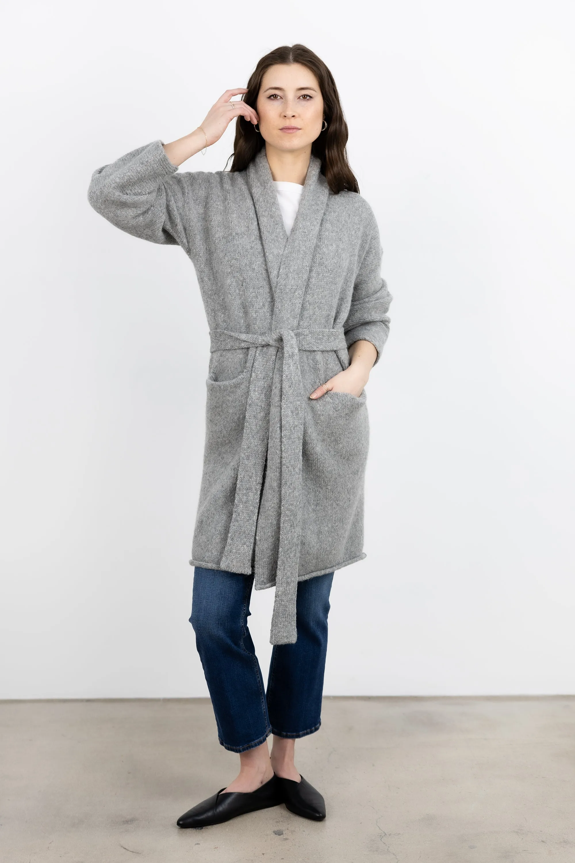 Parker Sweater Coat - Light Grey