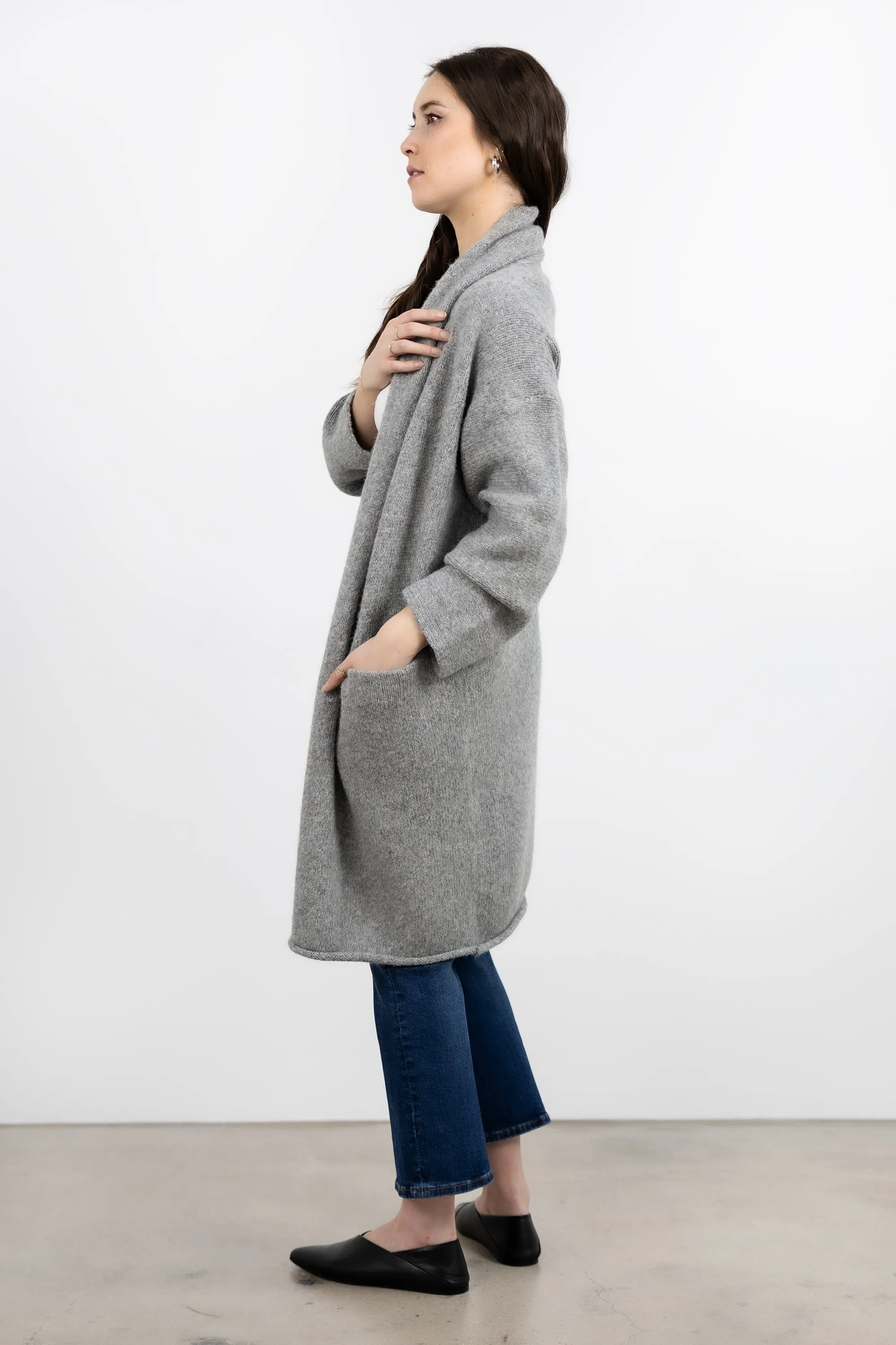 Parker Sweater Coat - Light Grey