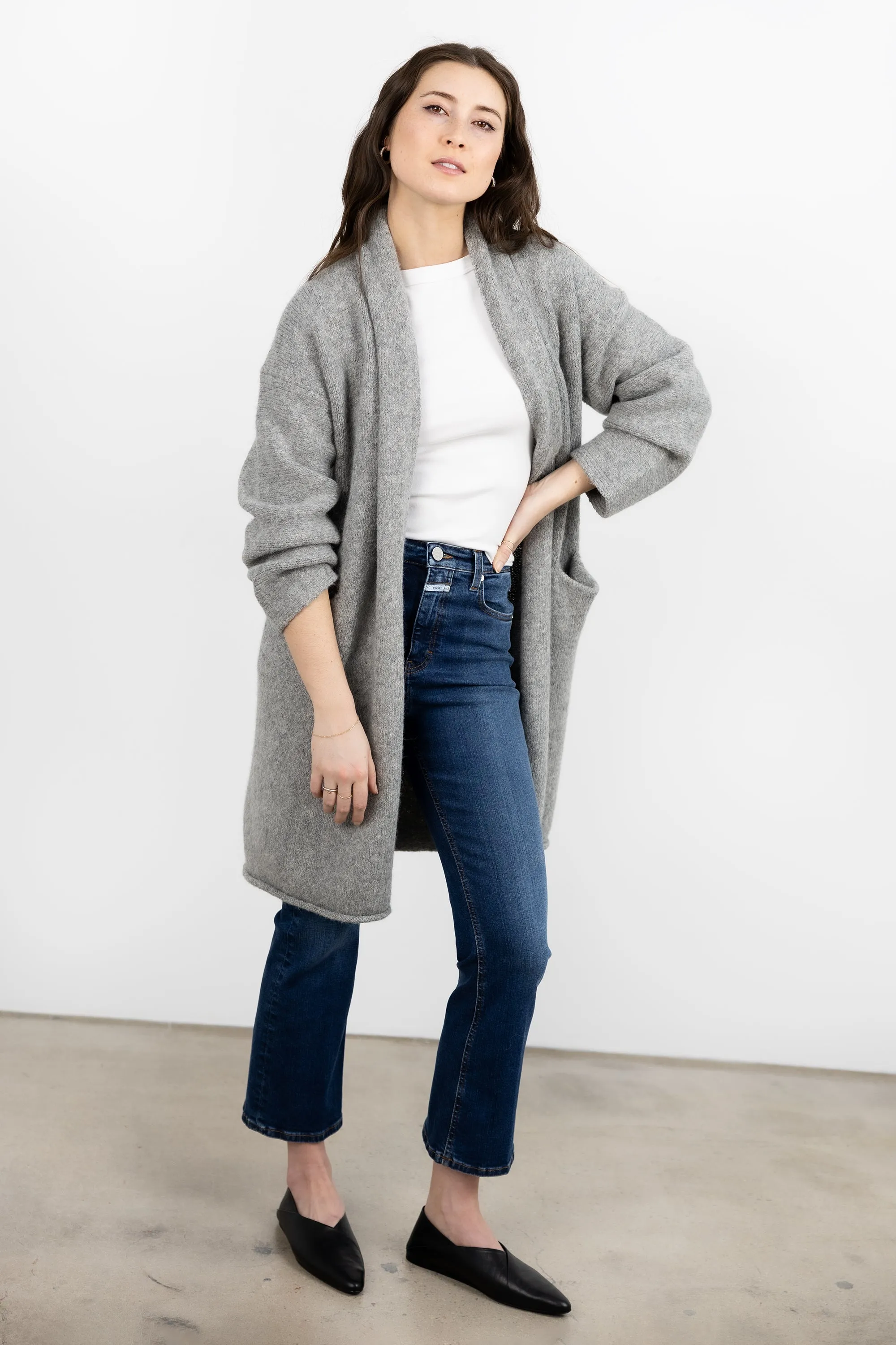 Parker Sweater Coat - Light Grey