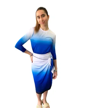 R24-WRAP-BO Blue Ombre Wrap Swim Skirt