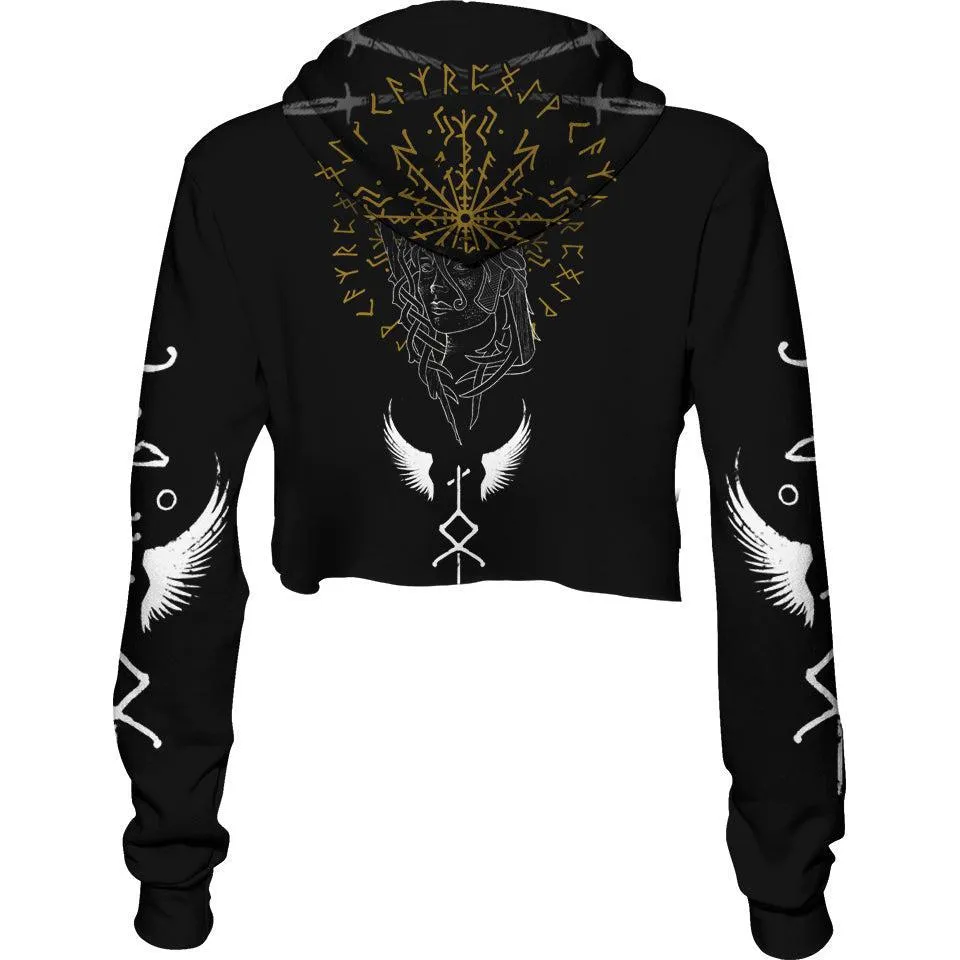 Runes of Valkyrie Crop Hoodie